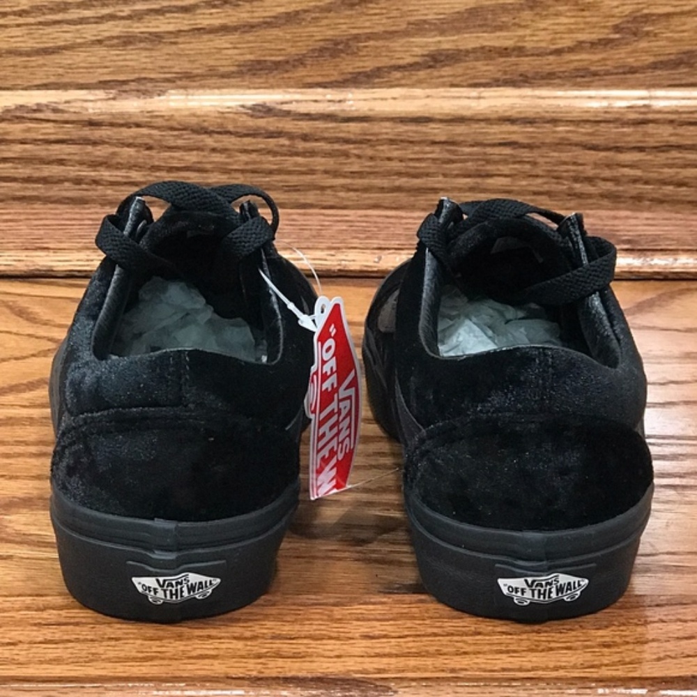 Vans Old Skool Velvet Black Black Shoes - Picture 6 of 7